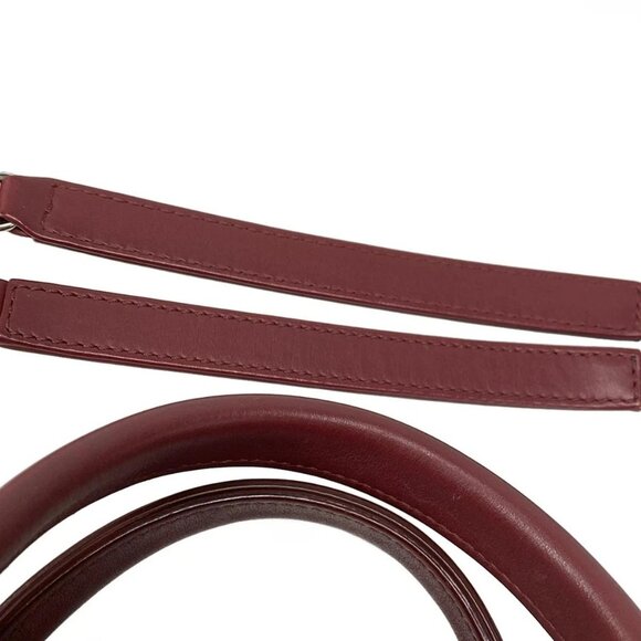 Auth CHANEL Deauville Bowling Bag - Bordeaux Canvas Raffia Grossgrain Calf Skin - Picture 8 of 16